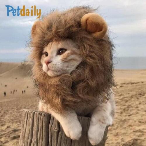 Funny Pet Small Dog Cat Costume,Lion Mane Wig/Cap/Hat For Cat Dog,Halloween Christmas Pet Cosplay Clothes,Cat Headdress/Headgear