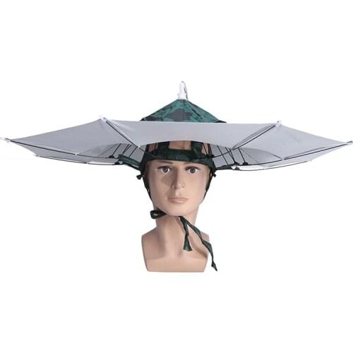 Foldable Head Umbrella Hat Rain Gear Fishing Hat Headwear Umbrella for Fishing Hiking Beach Cap Head Hats Outdoor Equipment