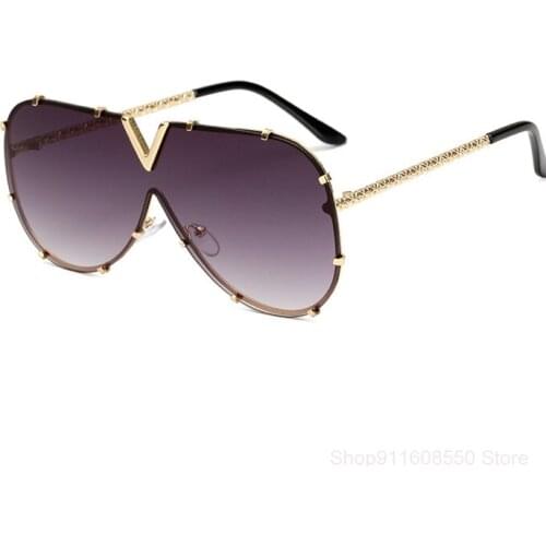 Hot Arrival Women Brand Designer Men Luxury Mirror Sunglass V Oversize Clear Female Sun Glass Eyeglass Female Flat Top GOZLUGU