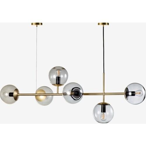 Modern Globe New Design Clear Glass Ball Led Chandeliers Black Gold Living Dining Room Kitchen Chandelier Pendant Lighting