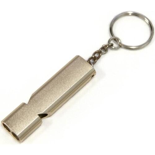 60% Hot Sale Outdoor Camping Double Tube Alloy High Frequency Survival Whistle Self-defense Tools Outdoor Safety Surviva Tools