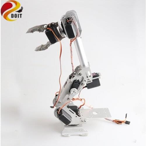 SZDOIT 8DOF Metal Robotic Arm 8 Axis Mechanical Arm With Gripper Kit ABB Industrial Robot Model 360 degree Rotating Base Motors