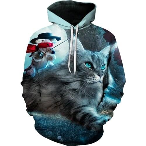 New Animal-print Hoodie For Men 3d Hoodie Brand Sweatshirt Jacket Premium Pullover Stylish Tracksuit Street Coats Cat pattern