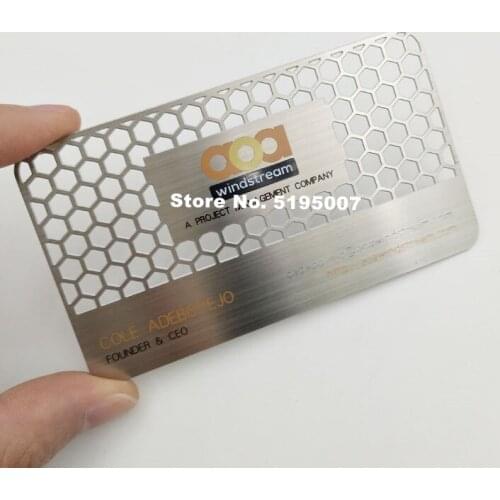 Metal / Silver Color Brushed Metal Business Cards