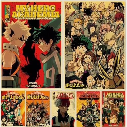 Janpnese Anime My Hero Academia retro posters kraft wall paper Painting For Home Decor wall stickers