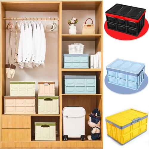 1PCS Plastic Folding Box Car Trunk Storage Box Durable Plastic Multifunctional Travel Luggage Outdoor Garden Camping Supplies