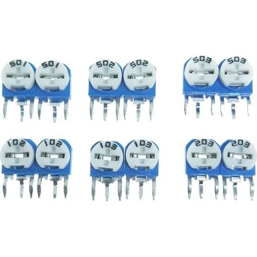 10Pcs RM065 RM-065 100 200 500 1K 2K 5K 10K 20K 50K 100K 200K 500K 1M ohm Trimpot Trimmer Potentiometer variable resistor