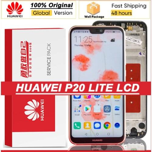 100% Original 5.84'' IPS Display with frame for Huawei P20 Lite Nova 3e LCD Touch Screen Digitizer ANE-LX1 ANE-LX3 Repair Parts