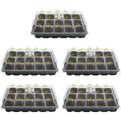 15/40 Hole Plastic Nursery Pots Planting Seed Tray Kit Plant Germination Box Humidity Adjustable Switch Garden Decor Accessories