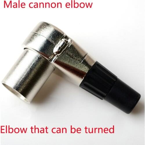 2pcs/lot Bent Kanon male j3pL type microphone right angle elbow can turn to microphone three core JCYS186