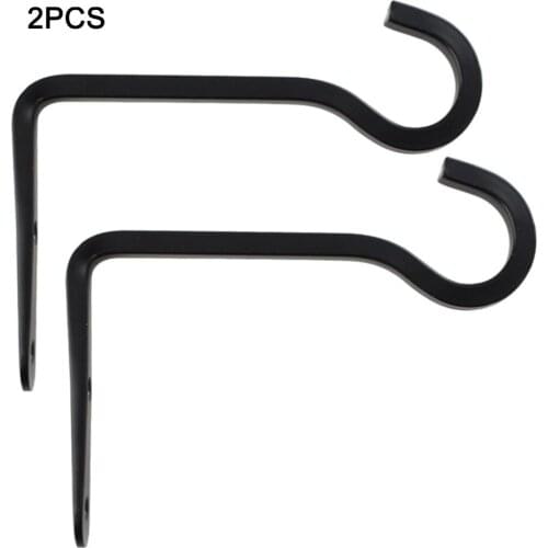 2pcs Professional Wrought Iron Metal Wall-Mounted Hanging Lantern Holder Basket Bracket Balcony Home Bird Feeding Plant Flower