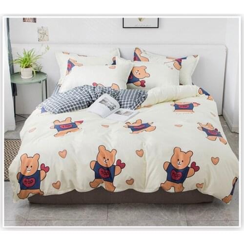4 items; Cute prints; Winter Baby Socks Duvet Cover Cotton Bed Sheet Winter Warm Spring Bed Duvet Cover Plush Bedding With Pillo