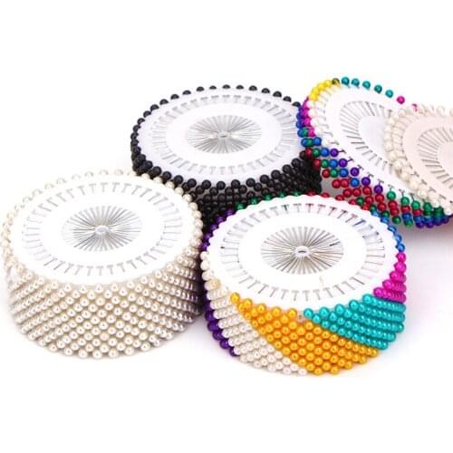 40/120/240/480Pcs Sewing Pins Straight Pins Head pins Colorful White Round Pearl Head Dressmaking Quilting Pins for Crafts