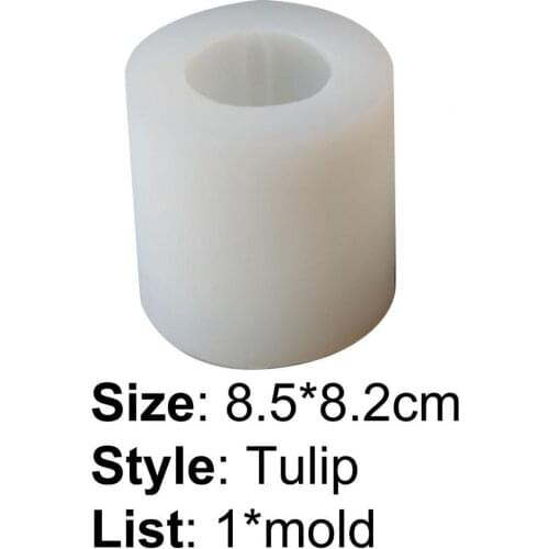 Scented Mold 3D Reusable Tulip Shape Soft Handmade Candle Mold for Party