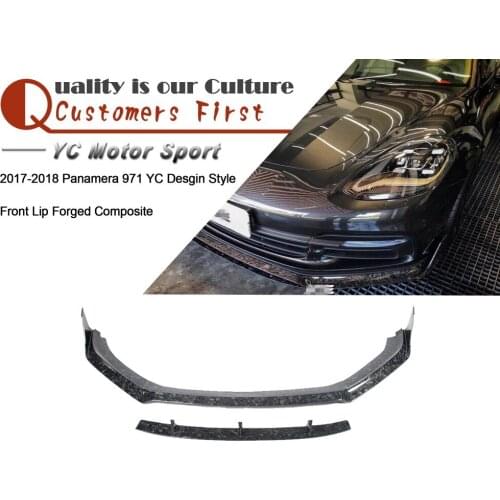 Car Forged Composite YC Desgin Style Front Lip Fit For 2017-2018 971 Panamera & 4 & S & 4S & GTS Front Bumper Splitter Lip