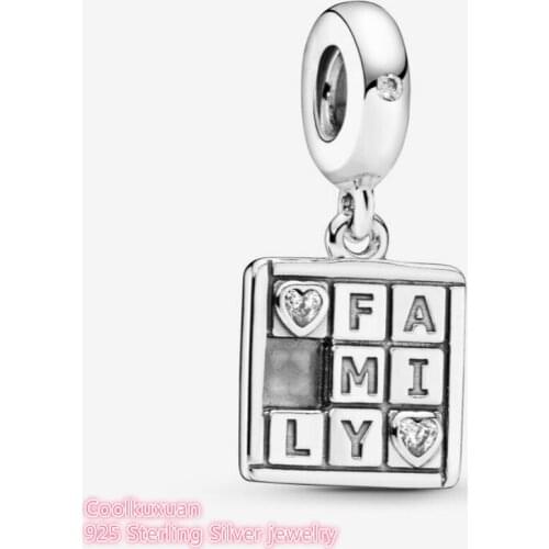 100% 925 Sterling Silver Family Game Dangle Charm beads Fits Original Brand bracelets Jewelry Making