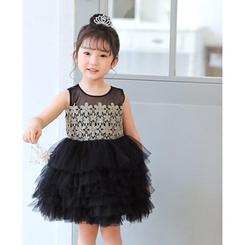 2020 Children Dress Autumn New Girls Lace Dress Princess Dresses Baby Girl Puffy Mesh Dress Childrens Day Performance Clothing