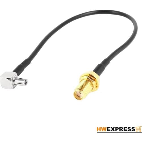 HWEXPRESS Hot SMA Female Jack to TS9 Male Right Angle Pigtail Coaxial Cable Antenna