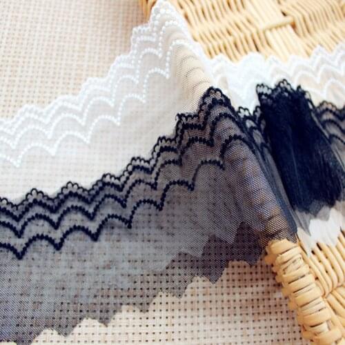 3Yards White Black Exquisite Embroidered Flower Lace Trim High Quality Lace Fabric DIY Craft&Sewing Dress Clothing Accessories