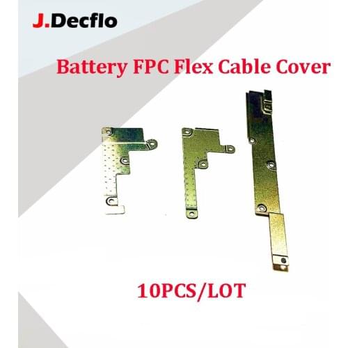 JDecflo 10Pcs/Lot Battery FPC Flex Cable Cover For iPhone 8 Plus X XS Max XR Inner Metal Bracket Clip Holder Replacement Parts