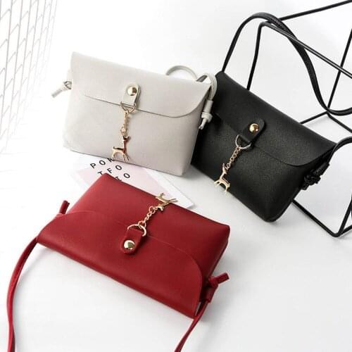 Korean Version Candy Colors Women Small Messenger Bag Fashion Mini Bag With Deer Toy Women Shoulder Bags Handbag Bolso Bandolera