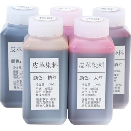 Leather Dyestuff Dyeing Agent DIY Handmade Colorant 100ml Leather Craft Dye Vegetable Tanned Leather Dyeing Agent Alcohol