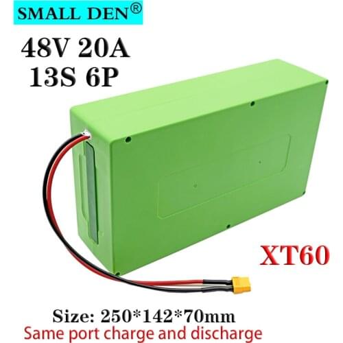 48V 20Ah 18650 lithium ion battery pack 13S6P Same port Electric bike battery 1000W motor With portable waterproof box+XT60 plug
