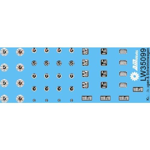 1:35 Scale Vehicle Dials & Placards Kubelwagen & Schwimmwagen Military Model Accessory