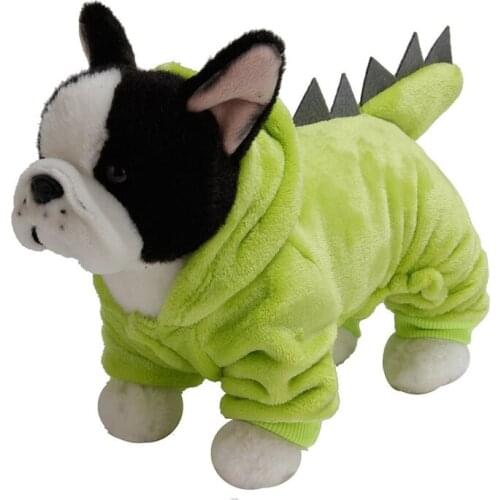 Cute Dinosaur Pet Dog Clothes Fleece Four-legs Hoodies Outfit For Small Dogs Puppy Teddy Coats Jackets Jumsuit Winter Costume U3