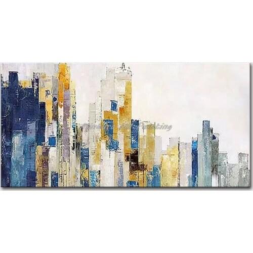 Mintura Wall Picture for Living Room Oil Paintings on Canvas Hand Painted Different Pictures of Cities Hotel Decoration No Frame