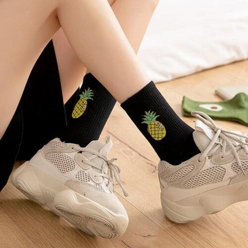Avocado Fruit Socks For Women Men College Style Cartoon Happy Funny Socks Fashion Elastic Breathable Long Socks Skateboard Socks