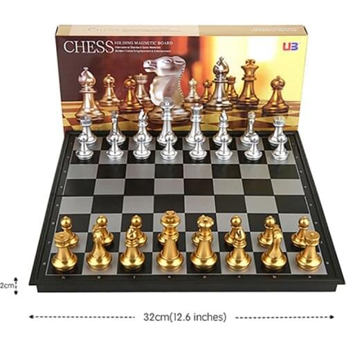 New Adult Board Games Large Size Luxury Chess Gold Silver And Black Magnetic Foldable Casual Family Board Game Toy Chess 36X36