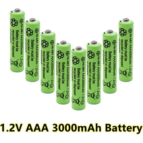 100% New 1.2V AAA Rechargeable Batteries 3000mAh Ni-MH AAA Rechargeble Battery for camera Anti-dropping toy car