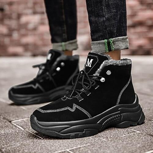 2020 New Winter Men Snow Boots Plush Thick Warm Sneakers for Men Fur-in-one Hot Sale Cotton Ankle Boots Fashion Shoes Northern