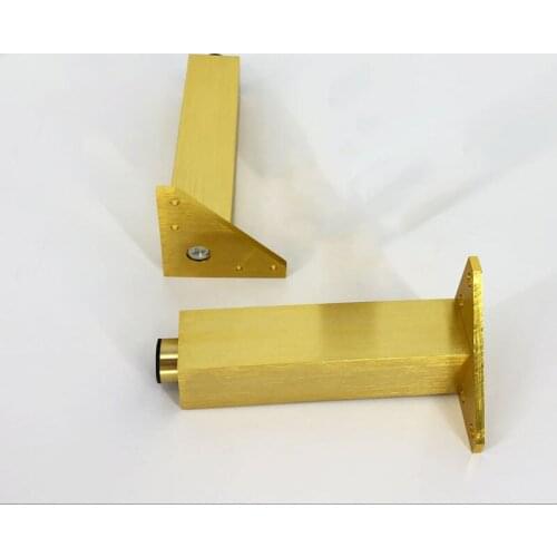 4pcs/lot Brushed Gold Metal Sofa Legs TV Cabinet square Legs Metal Furniture Leg Cabinet Cupboard Table Feet