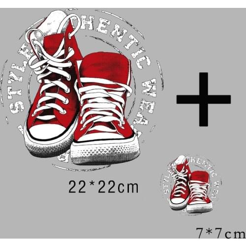 Iron-on transfer cool shoes logo patch Iron on transfer for clothing thermo stickers on clothes parches vinyl badge applique DIY
