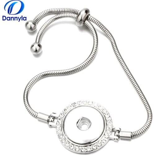 Silver Color Snake Snap Button Bracelet Crystal Snap Jewelry Bracelets LSNB73-1
