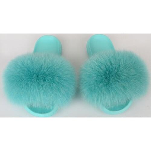 SunNY Everest Women Shoes Home Slipper fox Fur Slides Fluffy Slippers House Slippers Women Shoes sandles flat slippers women