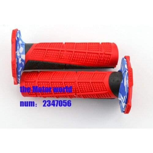 Handle Motorcycle Bar Grip Dirt Pit Bike Rubber Hand Grips Hands Red For Motorcycles ATV Bike Universal