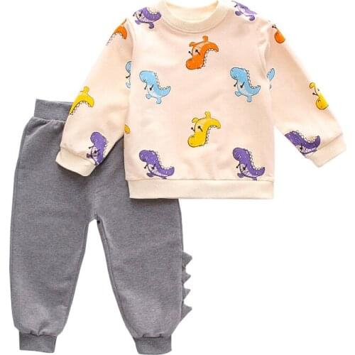 Spring Baby Boy Clothes Toddler Boys Clothing Set Cotton Long Sleeve Kid Sweatshirt+Elastic Pants 2Pcs Casual Fashion Outfits