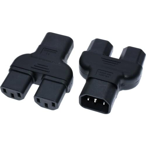 IEC 320 Single C14 to Dual C13 Y Type Splitter Adapter adaptor IEC320 C14 Male to Double C13 Female Extension Power connector