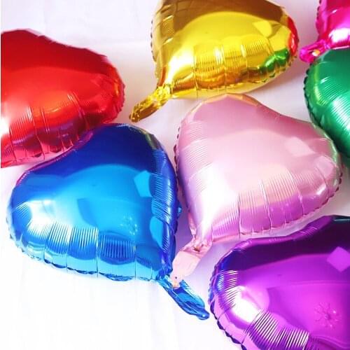 50Pcs Balloon Accessories Holiday Celebration Decoration Birthday Wedding Party Arrangement 18 Inch Heart Shaped Aluminum Foil B