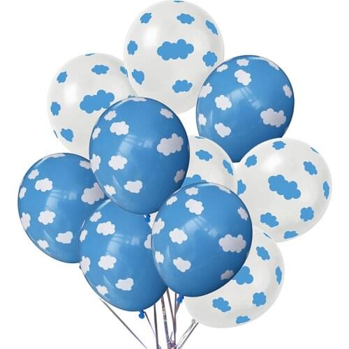 Blue Sky Cloud Latex Balloons Explorer Birthday Balloons Airplane Adventure Up Up and Away Baby Shower Party Cloud Balloons