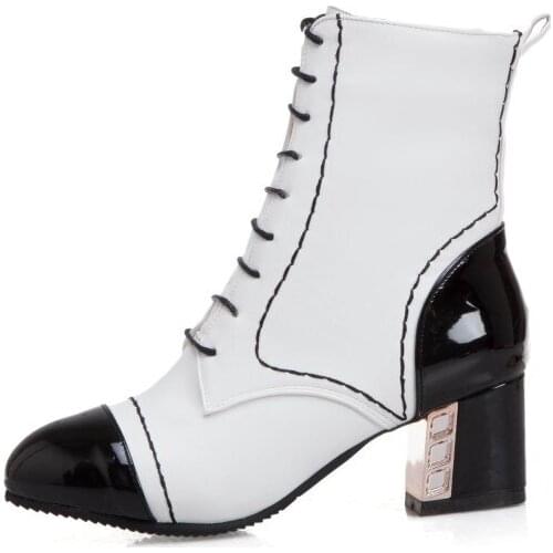 Big Size 9 10 11-17 boots women shoes ankle boots for women ladies boots shoes woman winter Tip color matching