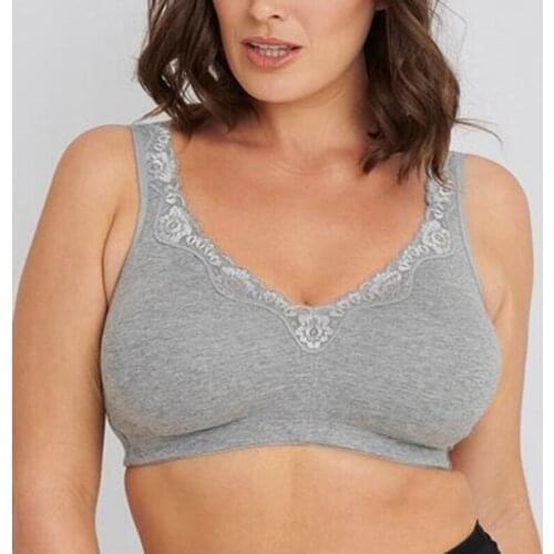 Full Coverage Women Bras Wireless Lace Bralette Large Size Non-Foam Comfort Cotton Underwear Female Lingerie 46 48 50 B C D E F