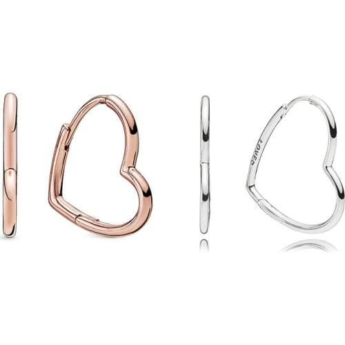 925 Sterling Silver Geometric Circle Square Triangle Earrings Asymmetrical Heart Hoop Earrings For Women Jewelry Oorbellen