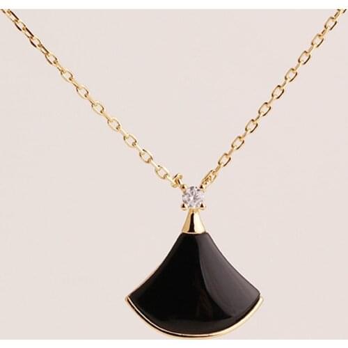 Goth Sterling Silver Real 925 Necklaces Women Chains Vintage Jewelry Zircon Pendants Undefined Fashion Luxury Shell Skirt Double