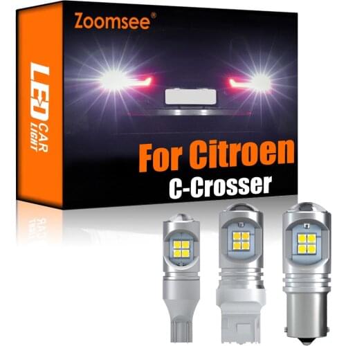 Zoomsee 2Pcs White Reverse LED For Citroen C-Crosser 2007-2020 Canbus Exterior Backup No Error Rear Tail Bulb Light Vehicle Lamp