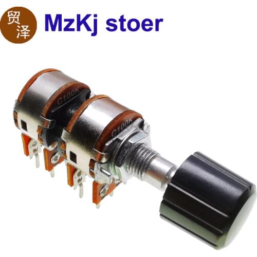 1PCS HOT NEW WH148 25MM 100K C100KX2 Stereo Volume Potentiometer Audio 4 Channels Volume Potentiometer DIP12 RK163