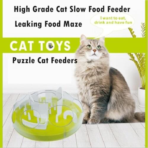 2021NEW! High Grade Cat Slow Food Feeder Pet Dog Leaking Food Maze Puzzle Cat Feeders Cat Dog Slow Chewing Treat Dispensing